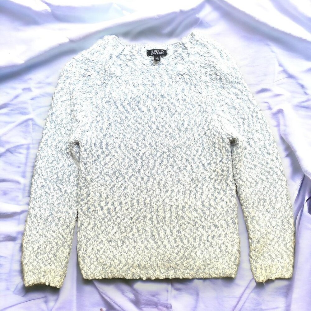Fuzzy soft eyelash knit sweater - off white - Picture 1 of 2
